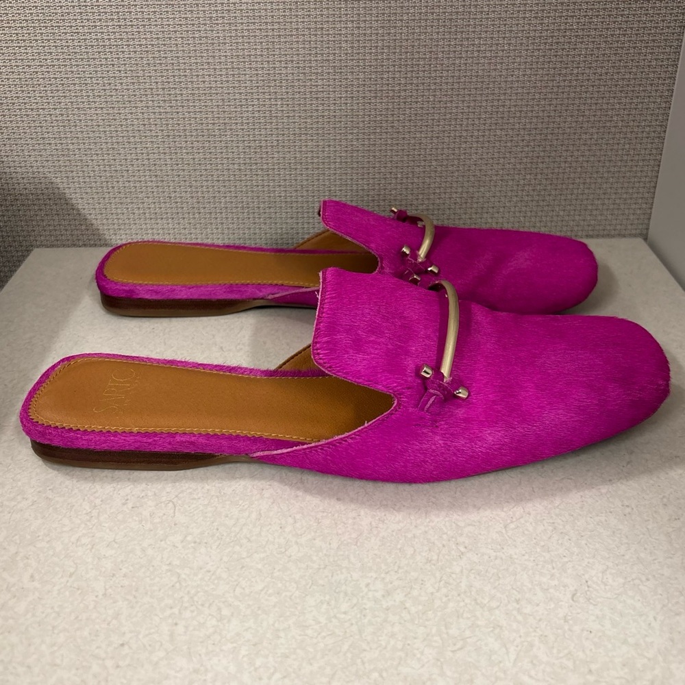 Sarto Franco Sarto Hot Pink Pony Hair Mules Women’s Slip On Shoes Size 10